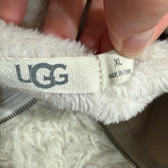 UGG TASHA DOUBLE FLEECE ZIP HOODIE In‎ Moonbeam Women’s Size XL - Picture 6 of 10